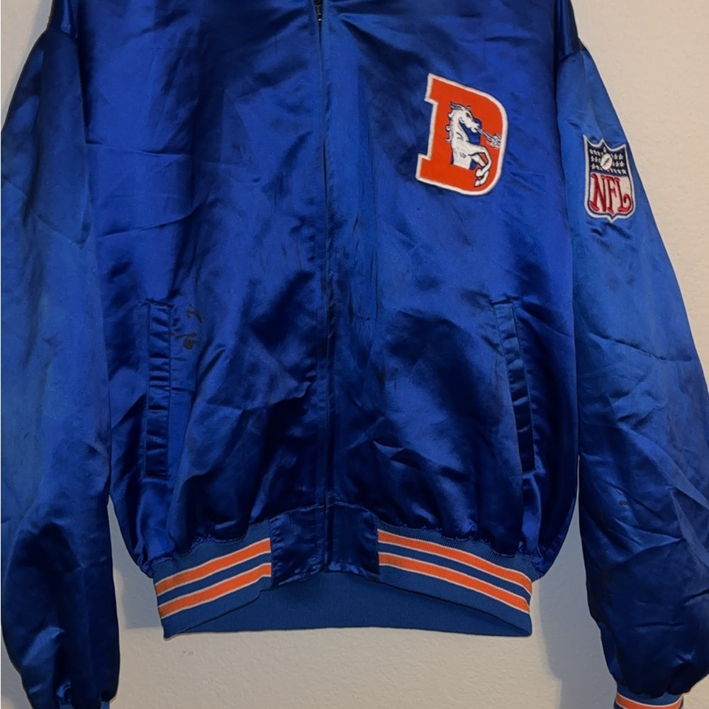 Blue NFL Team Jacket with Logo Patches